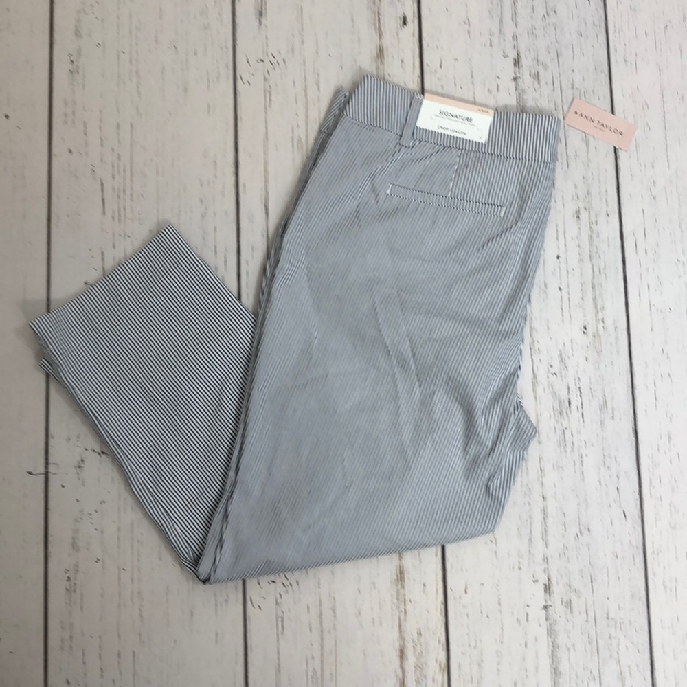 🆕 Ann Taylor Signature Crop Length Striped Pants - Picture 2 of 15
